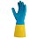Перчатки химические неопреновые желто-голубые Jeta Safety JNE711 размер 8/M/1 пара/12 пар/144 пары/